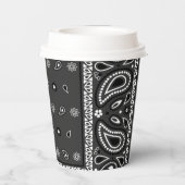 Black Paisley Bandana Verjaardag Hip Hop Rap Scarf Papieren Bekers (Achterkant)