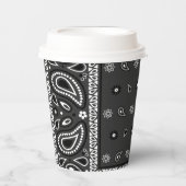 Black Paisley Bandana Verjaardag Hip Hop Rap Scarf Papieren Bekers (Voorkant)