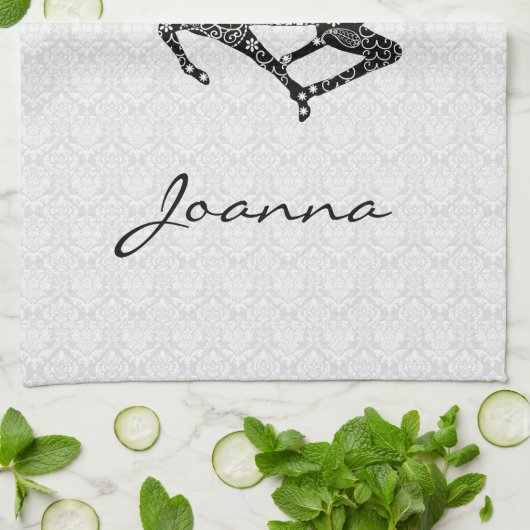 Black Paisley Deer Theedoek (Gevouwen)