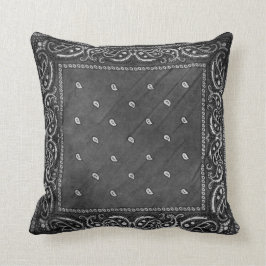 Black Paisley Design Pillow Kussen