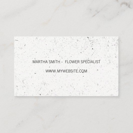 Black Paisley Flower Pattern | ROZEN Visitekaartje (Achterkant)