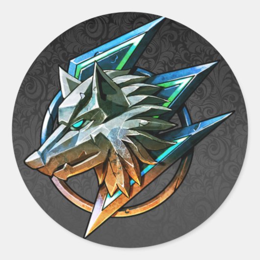 BLACK PAISLEY GAMING WOLF RONDE STICKER (Voorkant)