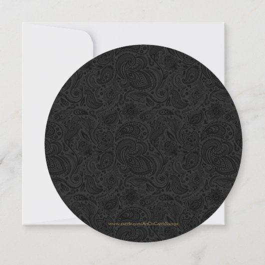 Black Paisley Gold Floral zwenkt de datum op Save The Date (Achterkant)