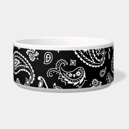 Black Paisley Pet Food Bowl Voerbakje