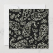 Black Paisley Westerne geboorteaankondigingen Aankondiging (Achterkant)