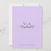 Black Pale Purple Flourish Any Time Wedding Kaart (Achterkant)