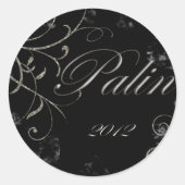 Black Palin 2012 Ronde Sticker (Voorkant)