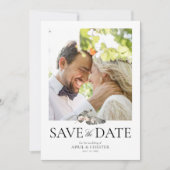 Black Palm Photo Save The Date Kaart (Voorkant)