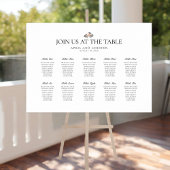 Black Palm Table Setting Chart Poster
