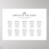 Black Palm Table Setting Chart Poster (Voorkant)