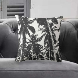 Black Palm Trees Cushion Kussen