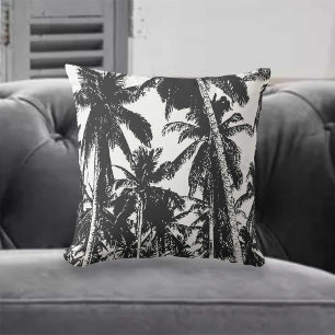Black Palm Trees Cushion Kussen