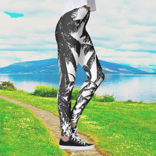 Black Palm Trees Leggings