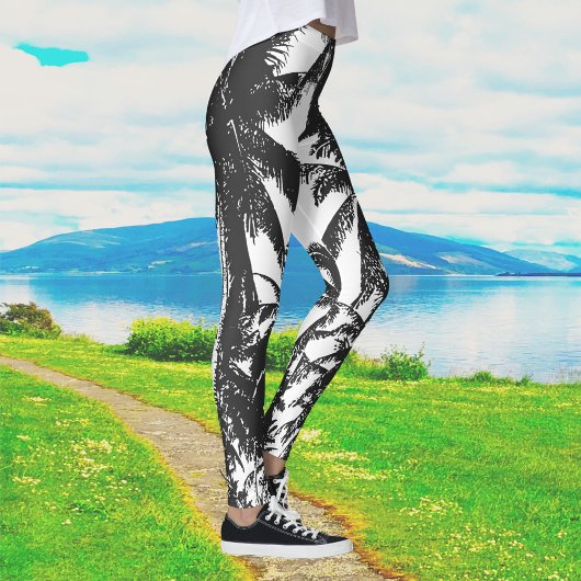 Black Palm Trees Leggings