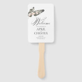 Black Palm Tropical Wedding Fan Program Handwaaier (Voorkant)