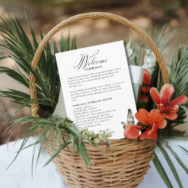 Black Palm Wedding Itinerary Card Informatiekaartje