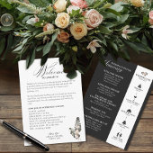 Black Palm Wedding Itinerary Card Informatiekaartje