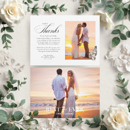 Black Palm Wedding Thank You Photo Card Bedankkaart