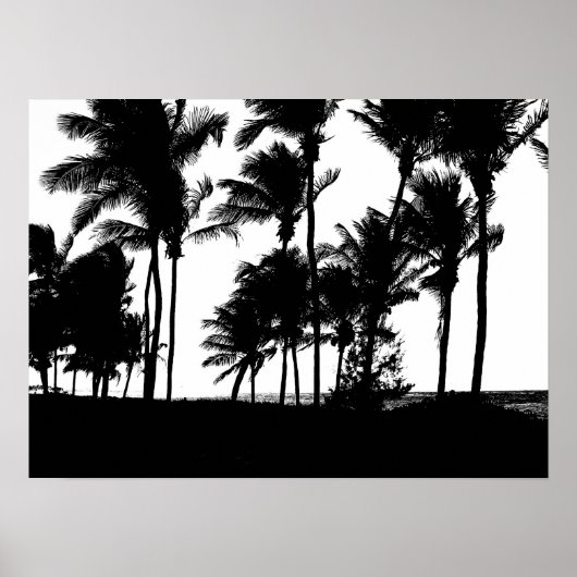 Black Palms Print Poster (Voorkant)