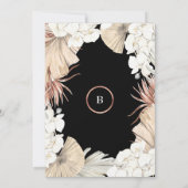 Black Pampas en Roos Gold Foil Wedding Kaart (Achterkant)