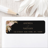 Black Pampas Grass Dried Floral Botanical Wedding Etiket (Insitu)