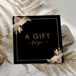 Black Pampas Grass Dried Palm Floral Beauty Salon Vierkante Visitekaartje