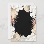 Black Pampas Grass Elegant Border Monogram Weddens Kaart (Achterkant)