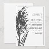Black Pampas Grass op White Wedding Kaart (Voorkant / Achterkant)