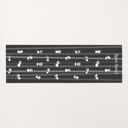 Black Panda Yoga Mat Custom Name Same Both Sides (Achterkant (horizontaal))