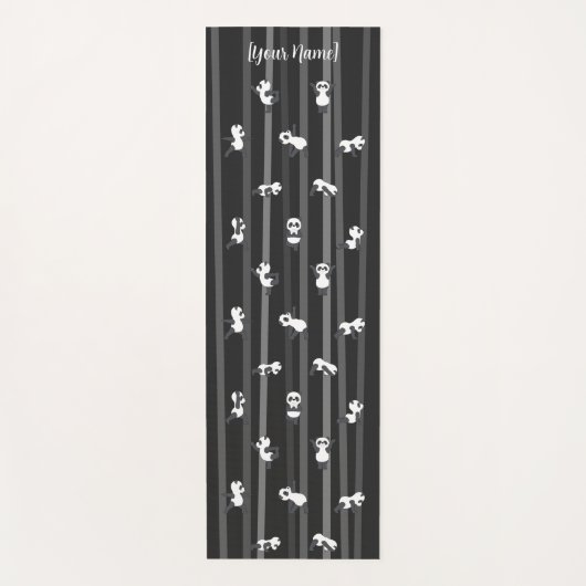 Black Panda Yoga Mat Custom Name Same Both Sides (Voorkant)