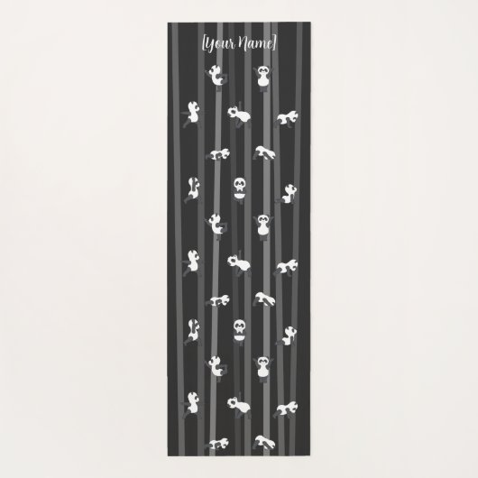 Black Panda Yoga Mat Custom Name Same Both Sides (Achterkant)