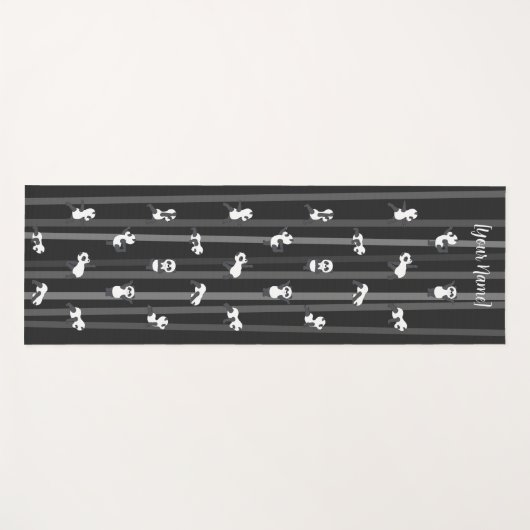 Black Panda Yoga Mat Custom Name Same Both Sides (Voorkant (horizontaal))