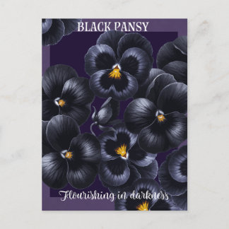 Black Pansy Dark Flowers Affirmatie Briefkaart