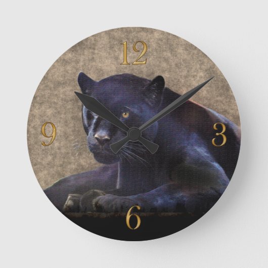 Black Panther Big Cat Animal-Lover wandklok (Voorkant)