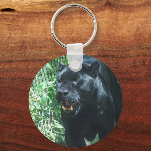 Black Panther Cat Sleutelhanger (Voorkant)