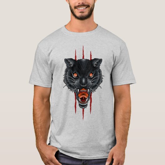 Black Panther Claw Scratch Tattoo T-shirt (Voorkant)