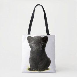 Black Panther Cub met grote ogen Tote Bag