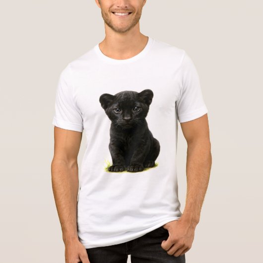 Black Panther Cub met grote ogen Tri-Blend Shirt (Voorkant)