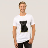 Black Panther Cub met grote ogen Tri-Blend Shirt (Voorkant volledig)