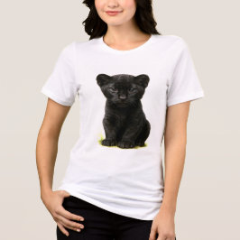 Black Panther Cub met grote ogen Tri-Blend Shirt