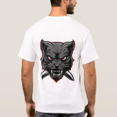 Black Panther Dagger Roos Tattoo Retro T-shirt (Achterkant)