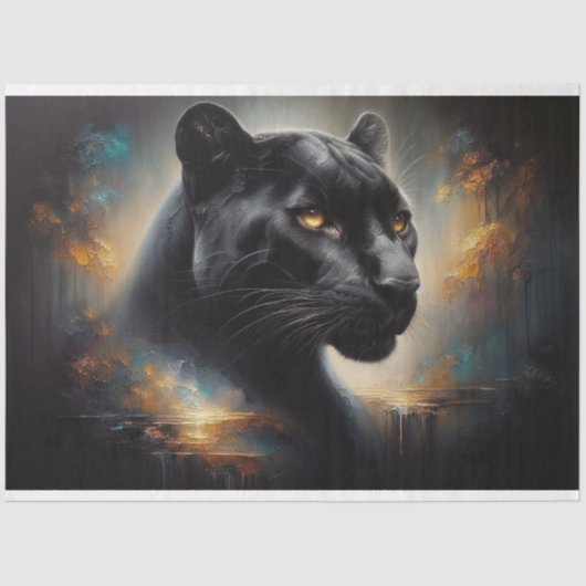 Black Panther Decoupage Tissue Paper Tissuepapier (Voorkant)