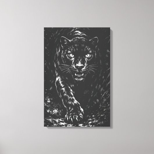 Black Panther — door BurnsInHell Canvas Afdruk (Voorkant)