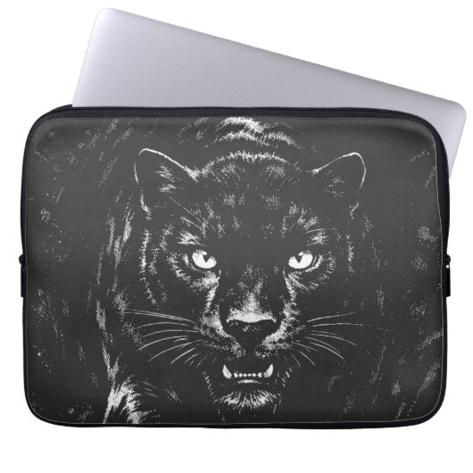Black Panther — door BurnsInHell Laptop Sleeve (Voorkant)