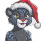 Black Panther draagt Pet Sticker (Voorkant)