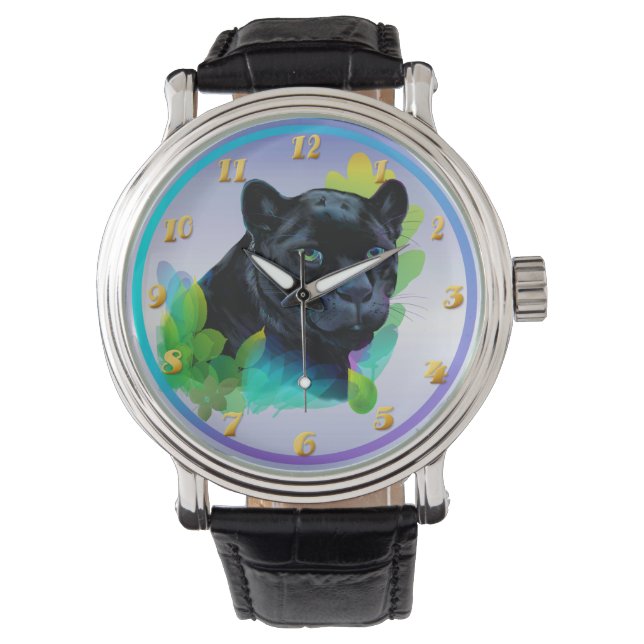 BLACK PANTHER en BLENDING OERWOUD Horloge (Voorkant)