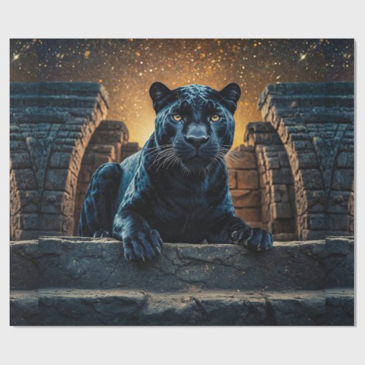 Black Panther en de Thaise tempel Cadeaupapier (Vlak)
