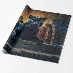 Black Panther en de Thaise tempel Cadeaupapier