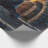 Black Panther en de Thaise tempel Cadeaupapier (Hoek)