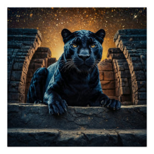 Black Panther en de Thaise tempel Perfect Poster